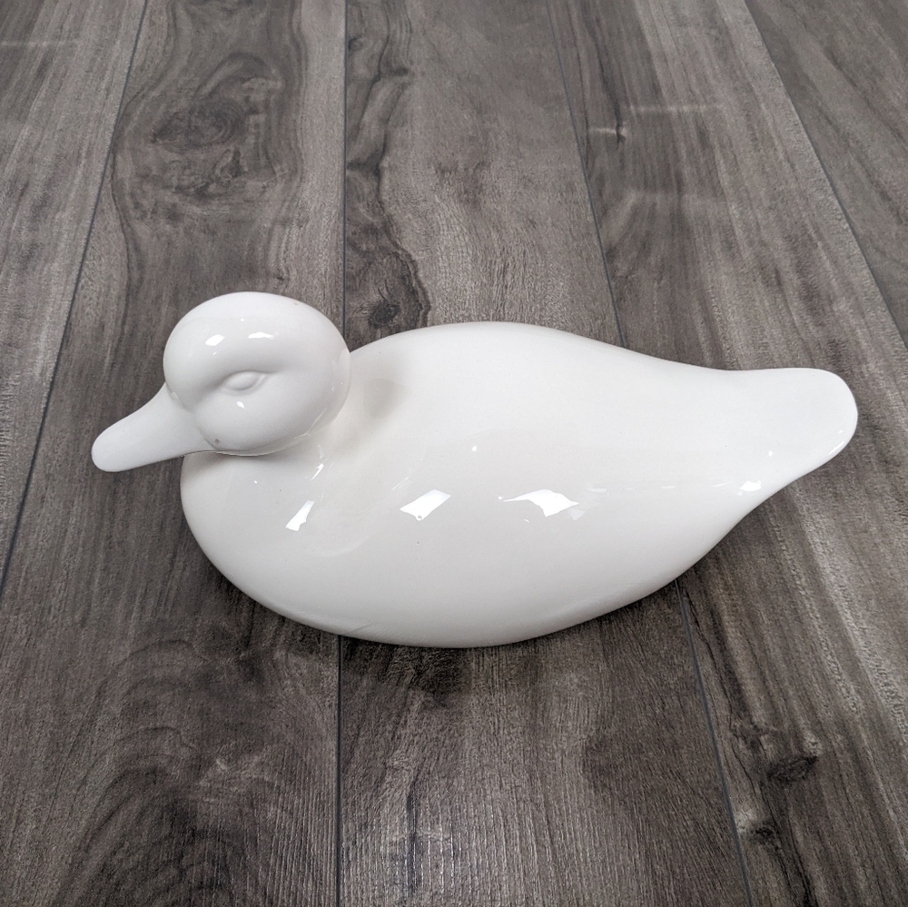 Vintage Ikea White Porcelain Duck Figurine 10 x 5 x 5